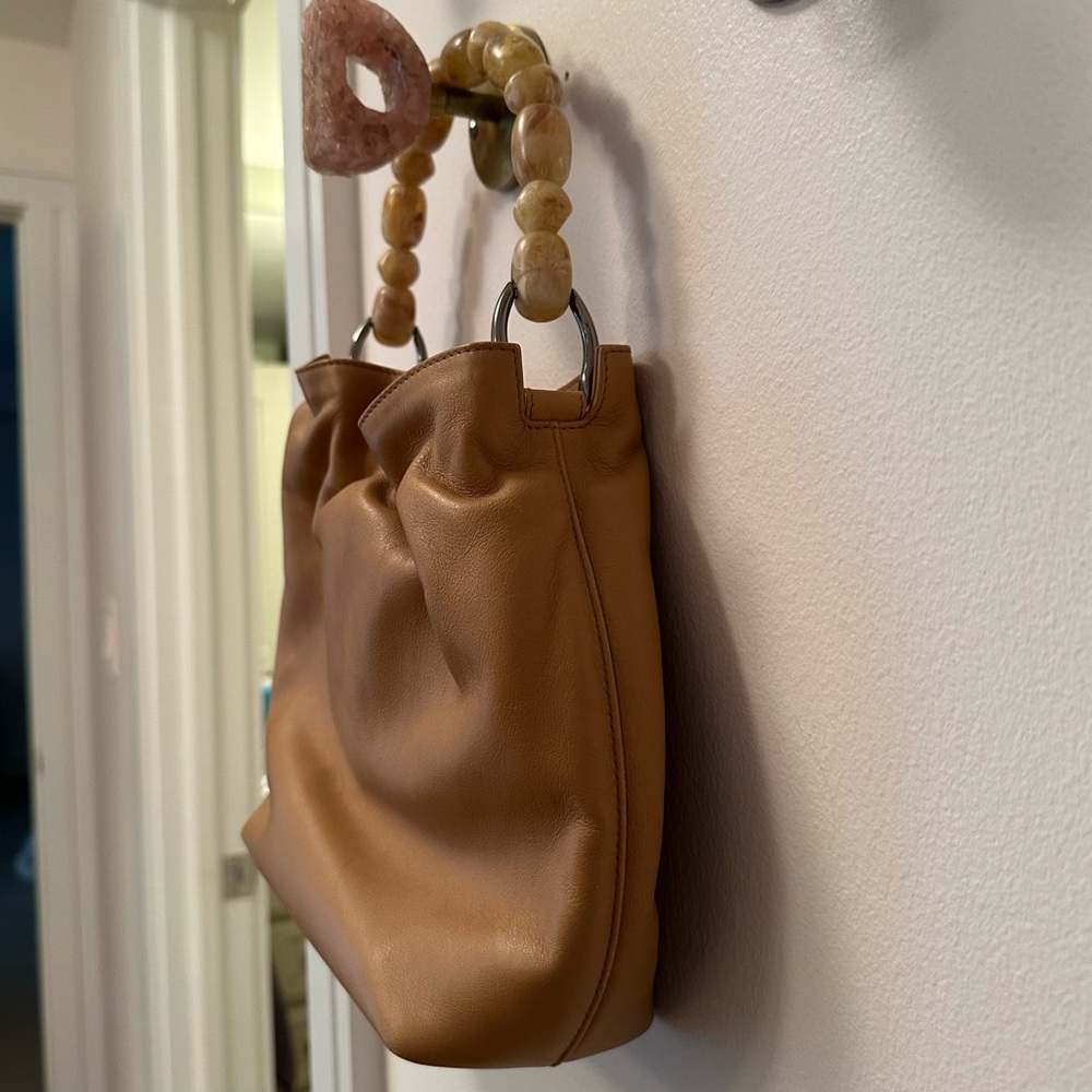 SALE! Dior Leather Bag with Beaded Handle. GREAT condition. RARE, AUTHENTIC. - Picture 3 of 16